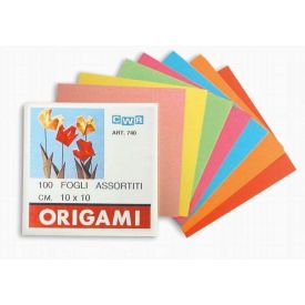 Carta Origami - Confezione 100 Fogli 10x10 cm Colori Assortiti